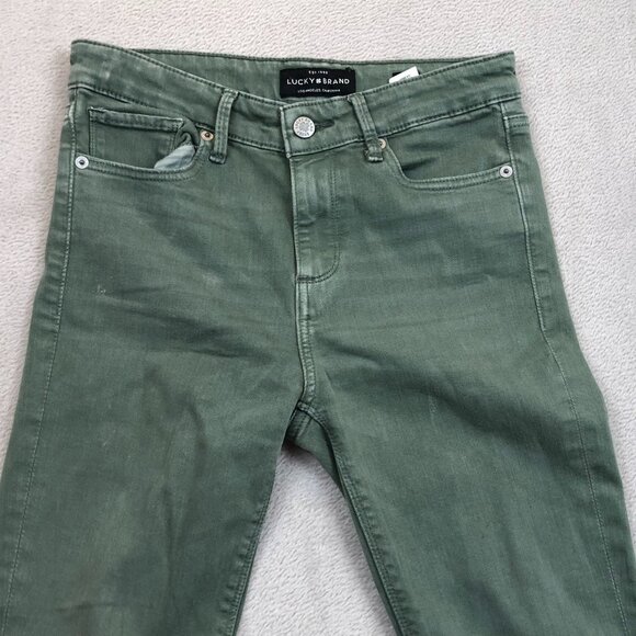 Lucky Brand Womens Jeans Size 4/56 Ava Skinny Ankle Frayed Hem Green Casual - Picture 13 of 16